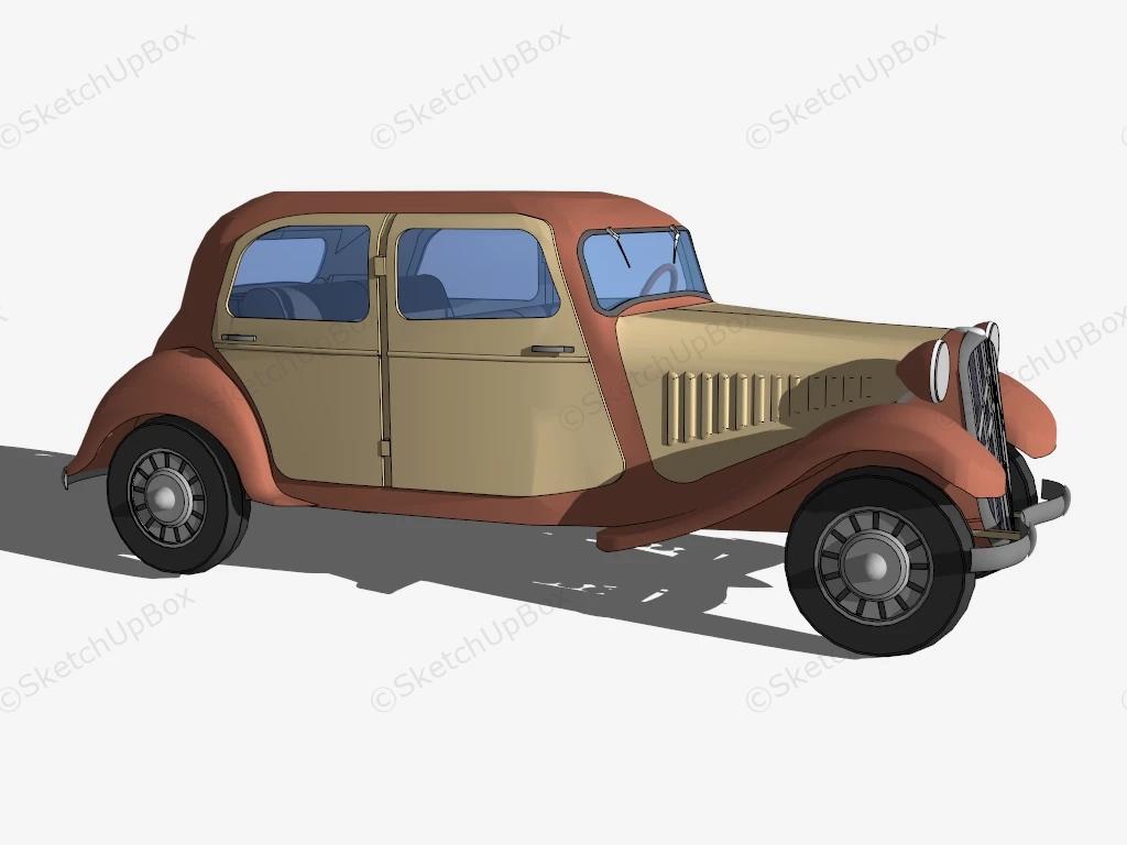 Citroën Traction Avant sketchup model preview - SketchupBox