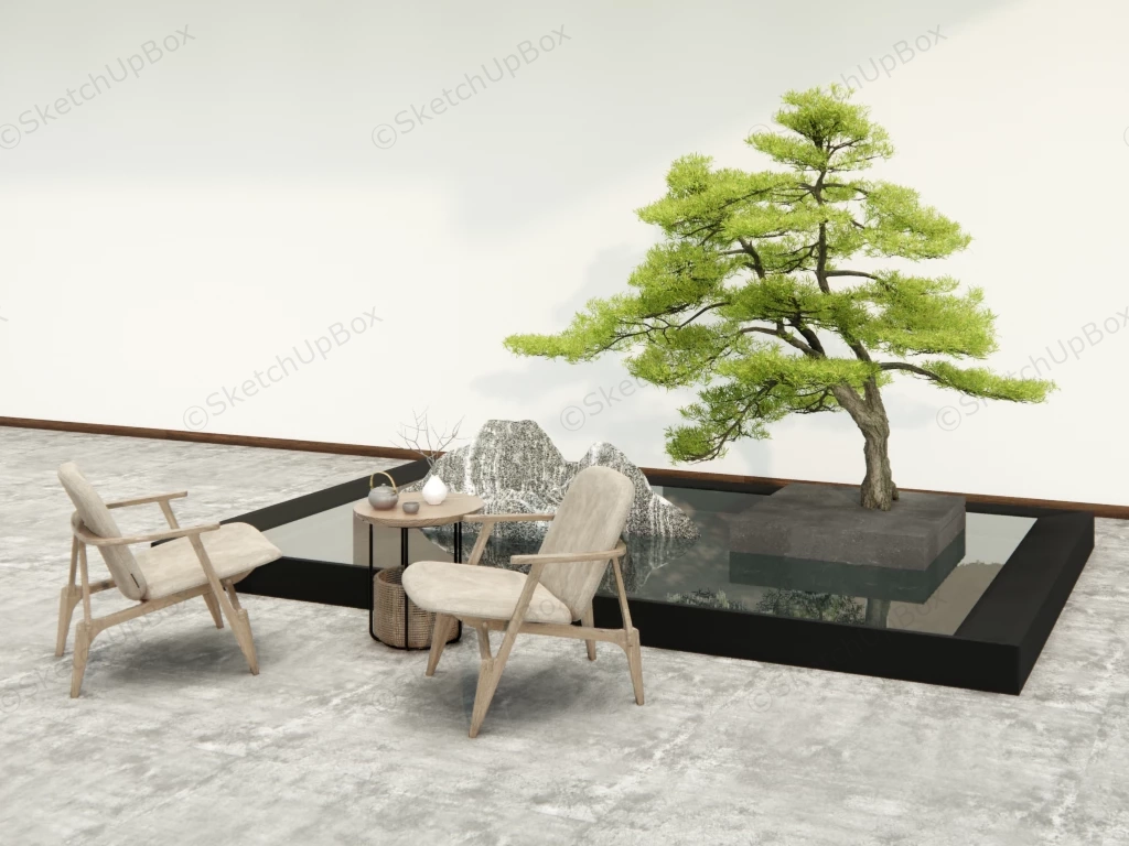 Indoor Pond Garden Design sketchup model preview - SketchupBox