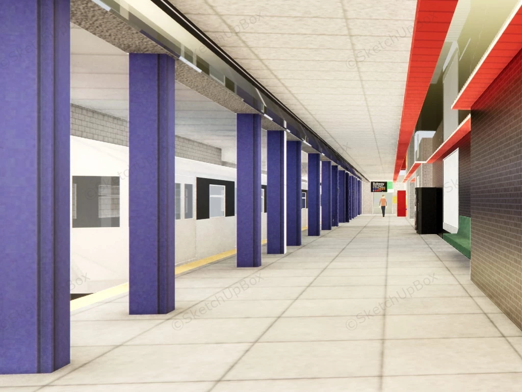 Metro Subway Station sketchup model preview - SketchupBox