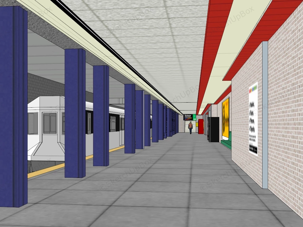 Metro Subway Station sketchup model preview - SketchupBox