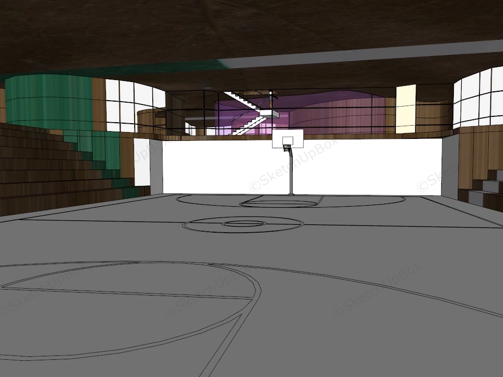 Basketball Indoor Sport Arena sketchup model preview - SketchupBox