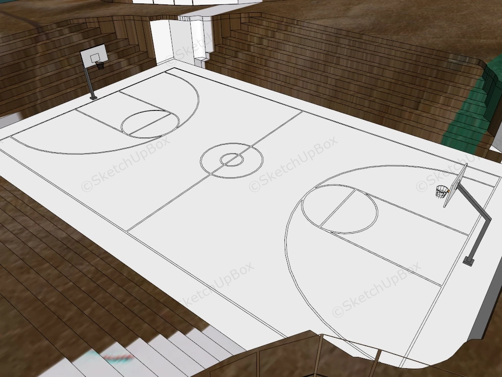 Basketball Indoor Sport Arena sketchup model preview - SketchupBox