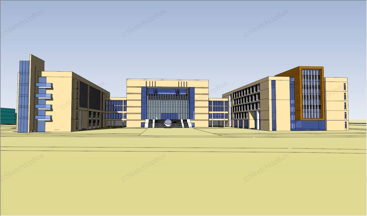 High School Layout Plan sketchup model preview - SketchupBox