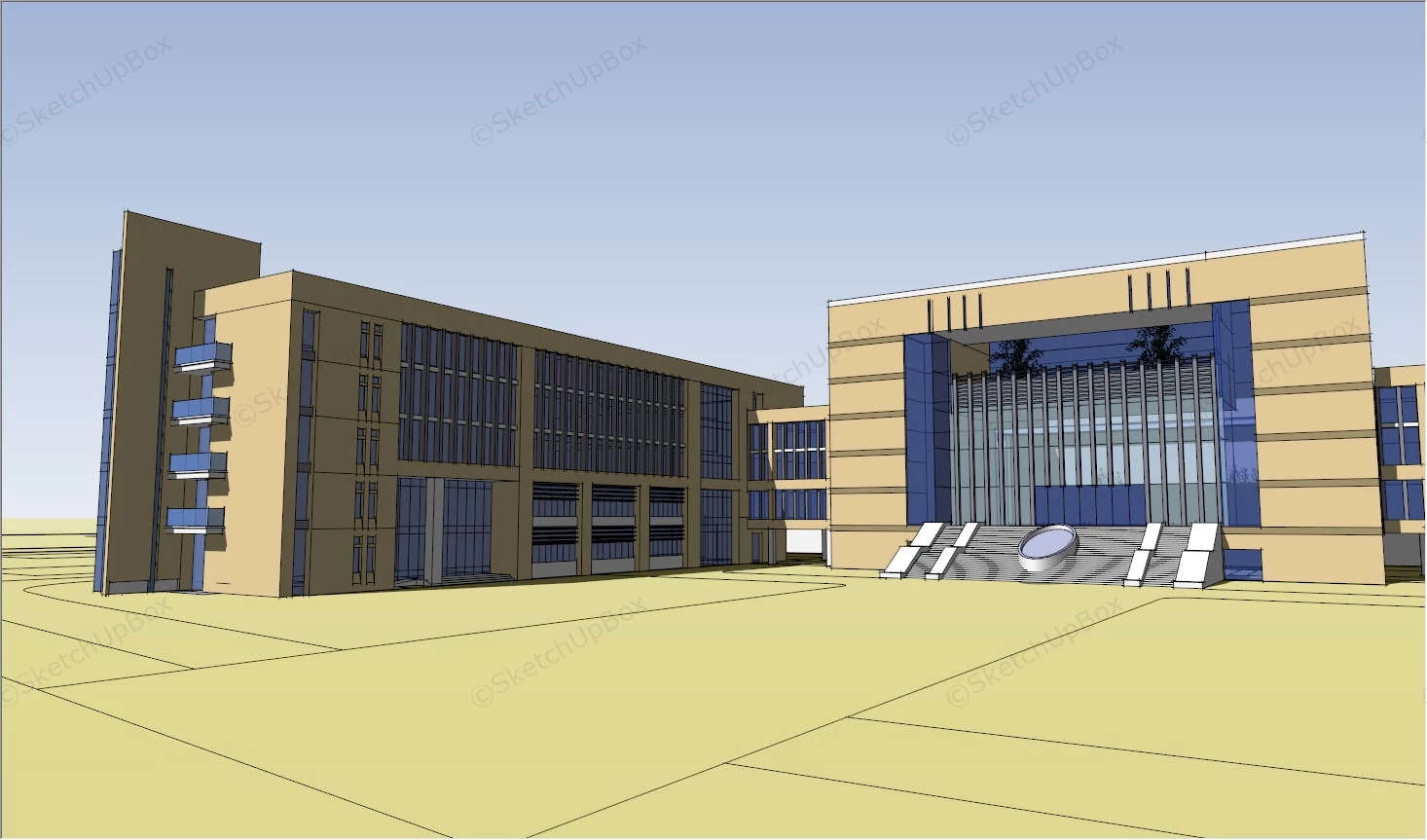 High School Layout Plan sketchup model preview - SketchupBox