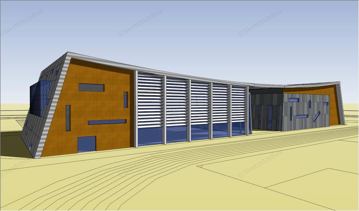 High School Layout Plan sketchup model preview - SketchupBox