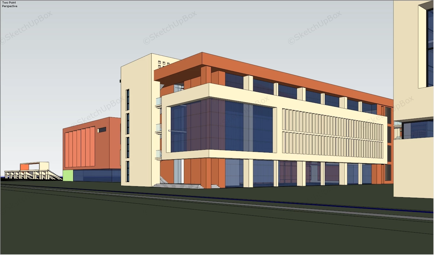 Middle School Plans sketchup model preview - SketchupBox