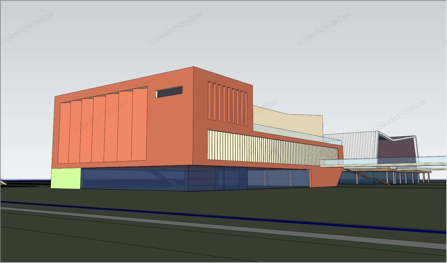 Middle School Plans sketchup model preview - SketchupBox