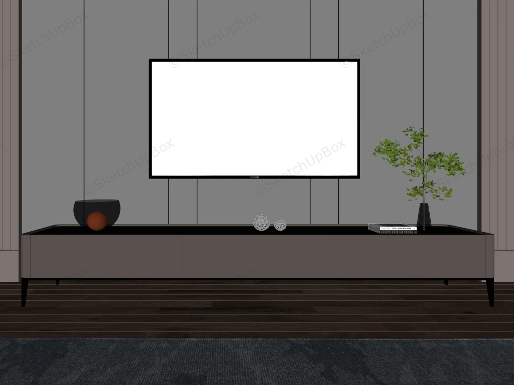 Modern Tv Stand Idea For Living Room sketchup model preview - SketchupBox