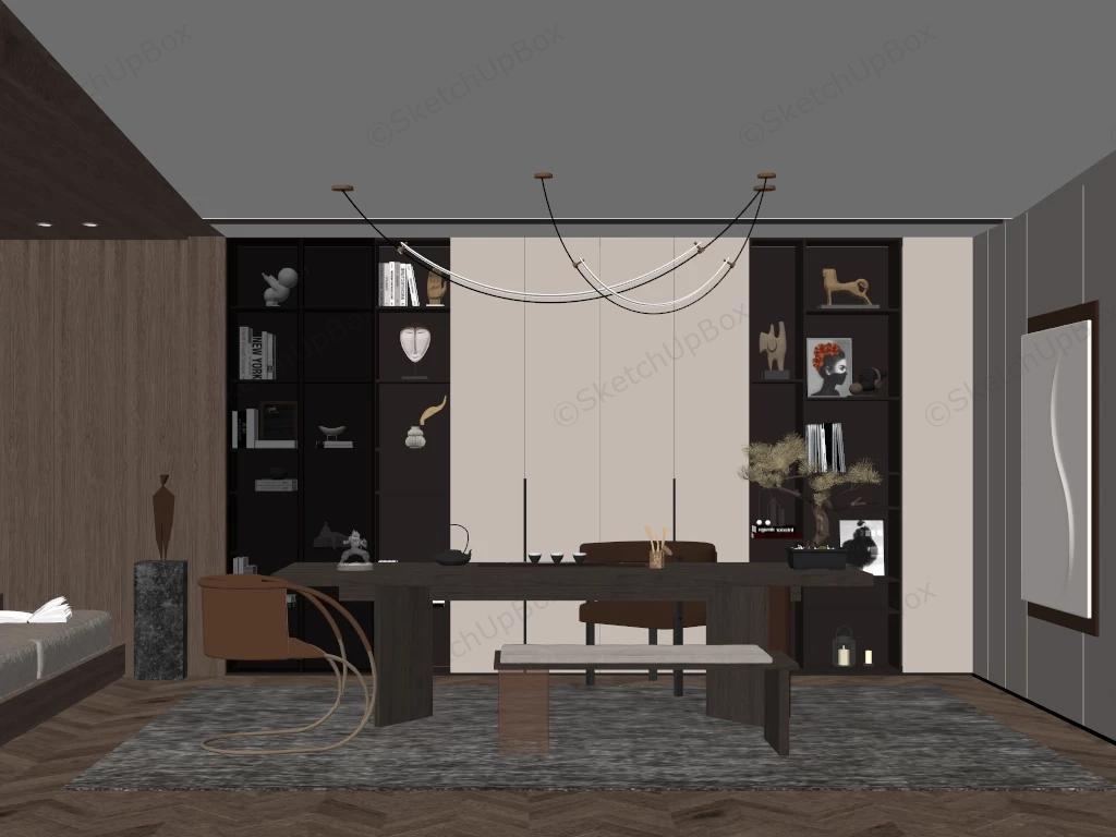 Modern Tea House Interior sketchup model preview - SketchupBox