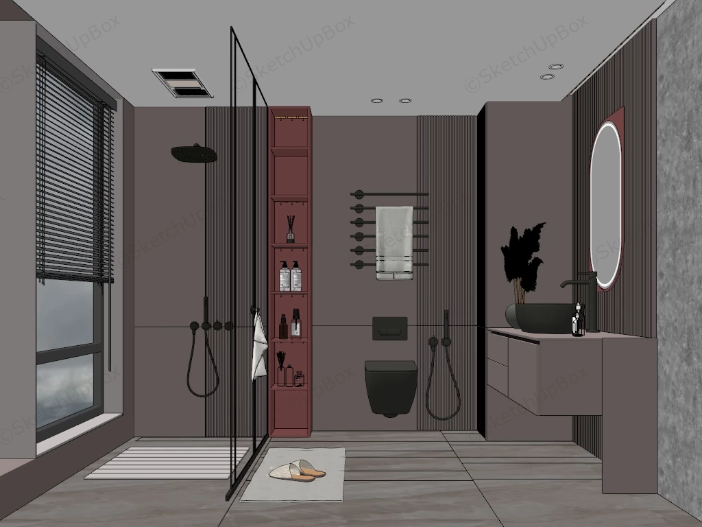 Elegant Bathroom Design Idea sketchup model preview - SketchupBox