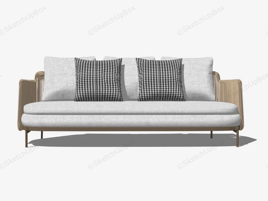 Rattan Sofa Furniture sketchup model preview - SketchupBox