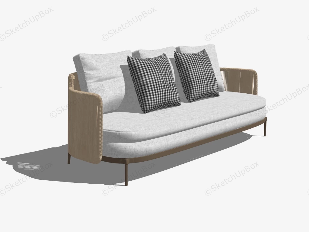 Rattan Sofa Furniture sketchup model preview - SketchupBox