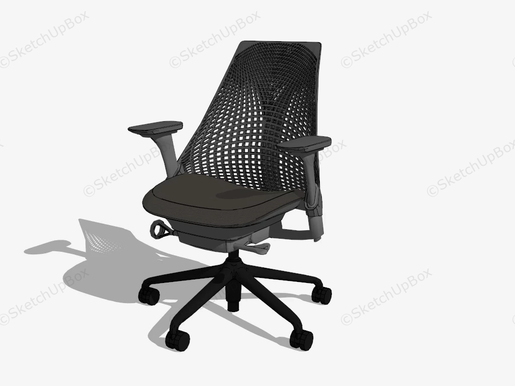 Plastic Mesh Back Office Chair sketchup model preview - SketchupBox