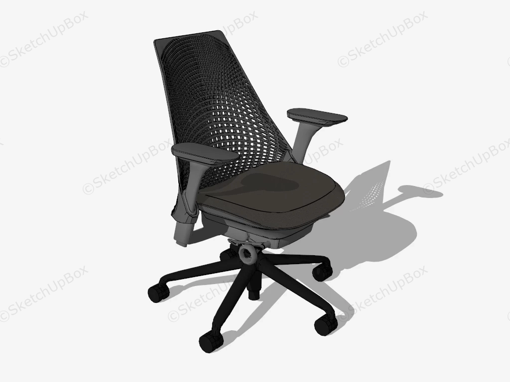 Plastic Mesh Back Office Chair sketchup model preview - SketchupBox