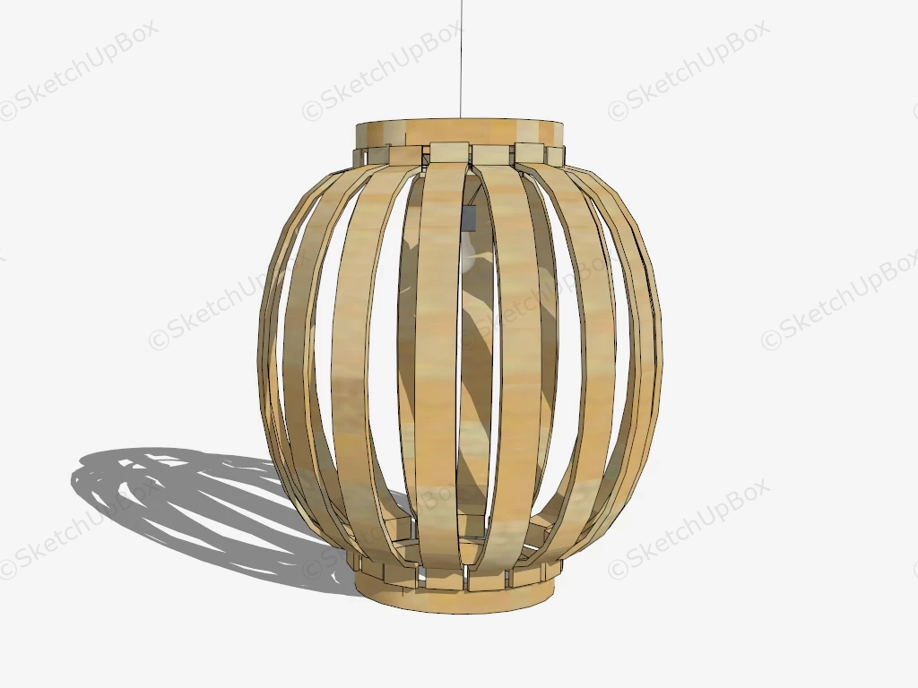 Bamboo Lantern Pendant Lamp sketchup model preview - SketchupBox