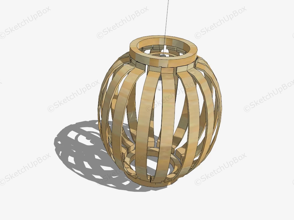 Bamboo Lantern Pendant Lamp sketchup model preview - SketchupBox