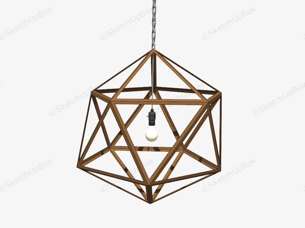 Diamond Shaped Bamboo Pendant Light sketchup model preview - SketchupBox