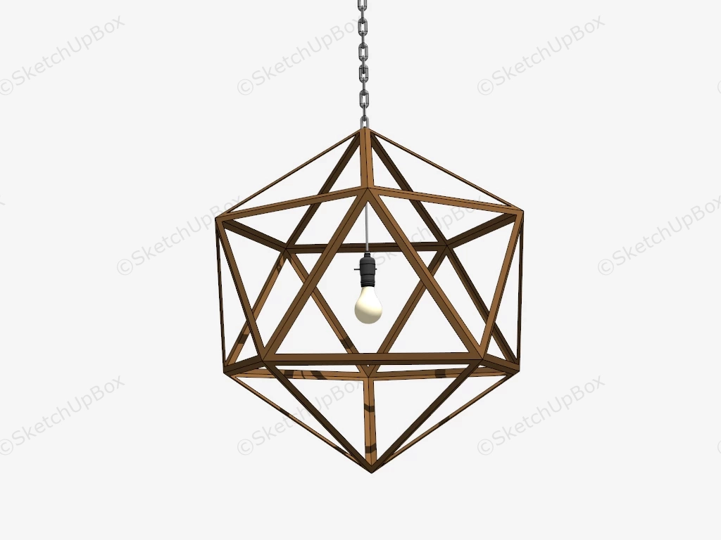 Diamond Shaped Bamboo Pendant Light sketchup model preview - SketchupBox