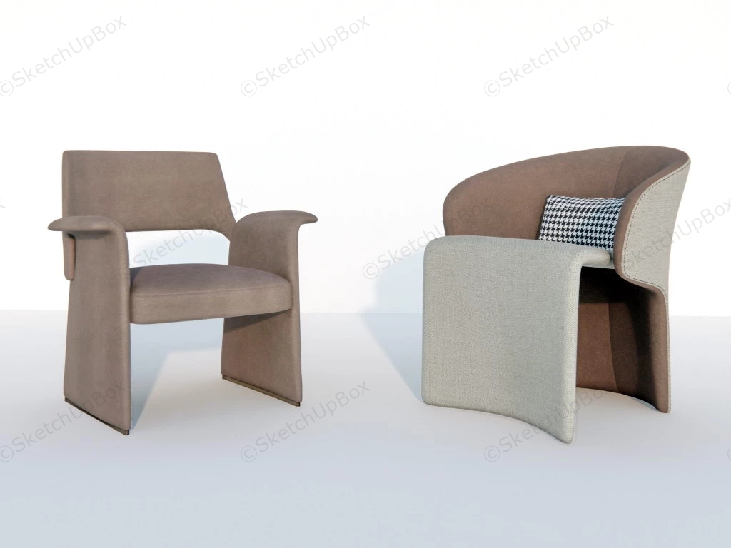 Living Room Accent Chairs sketchup model preview - SketchupBox