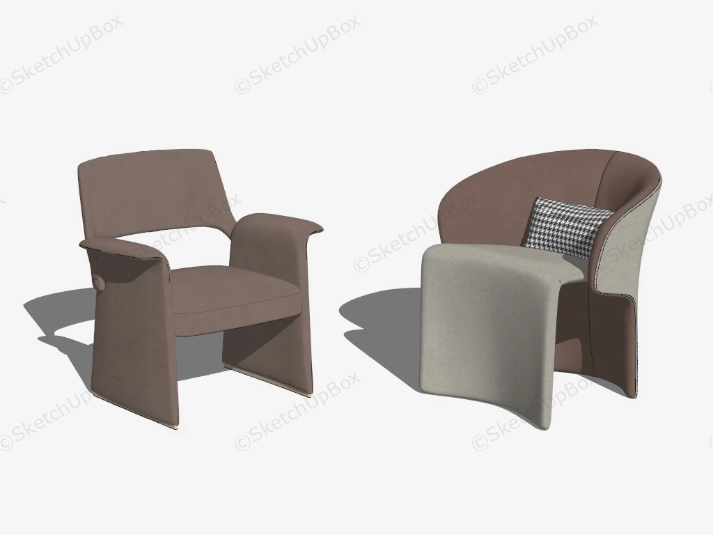 Living Room Accent Chairs sketchup model preview - SketchupBox