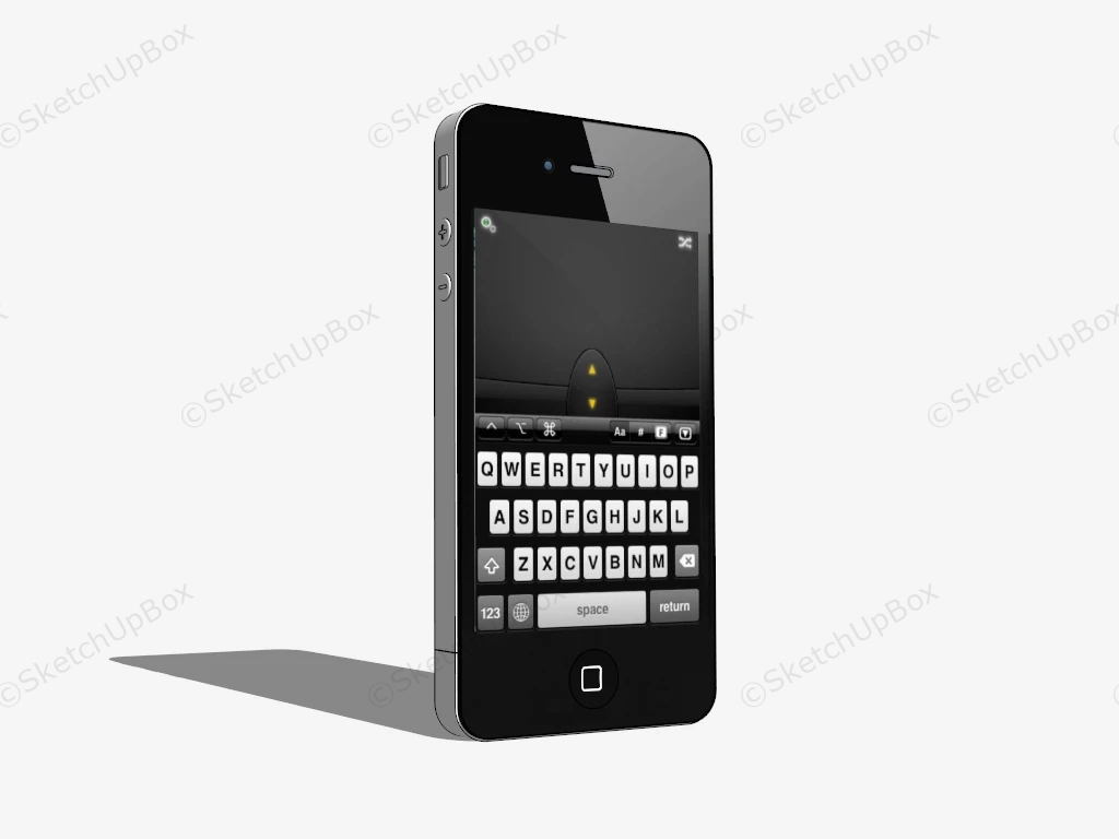 Black IPhone 4 sketchup model preview - SketchupBox