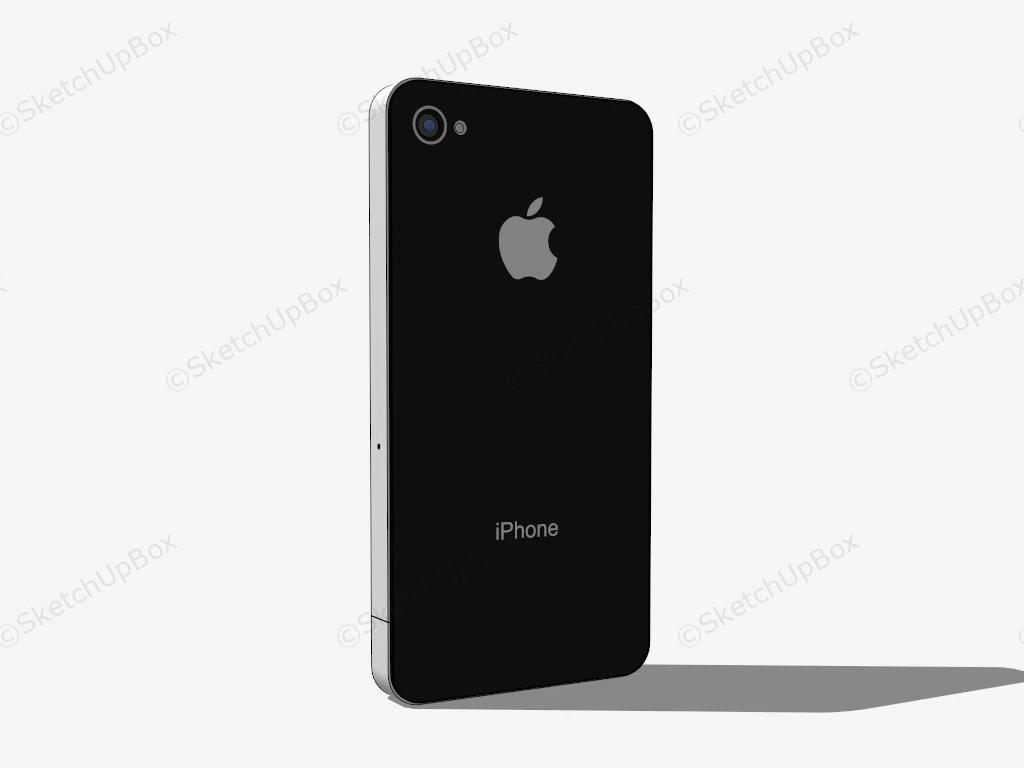 Black IPhone 4 sketchup model preview - SketchupBox