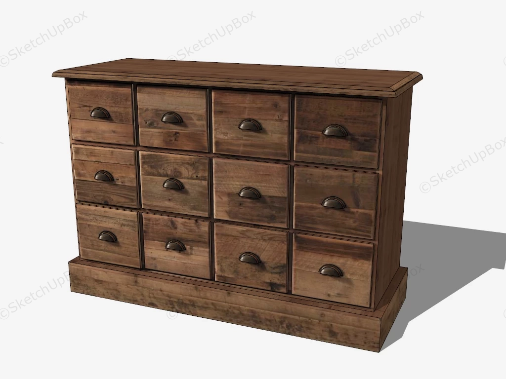 Vintage Chest Of Drawers sketchup model preview - SketchupBox