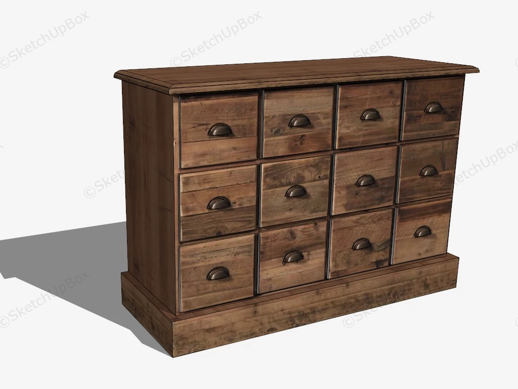 Vintage Chest Of Drawers sketchup model preview - SketchupBox