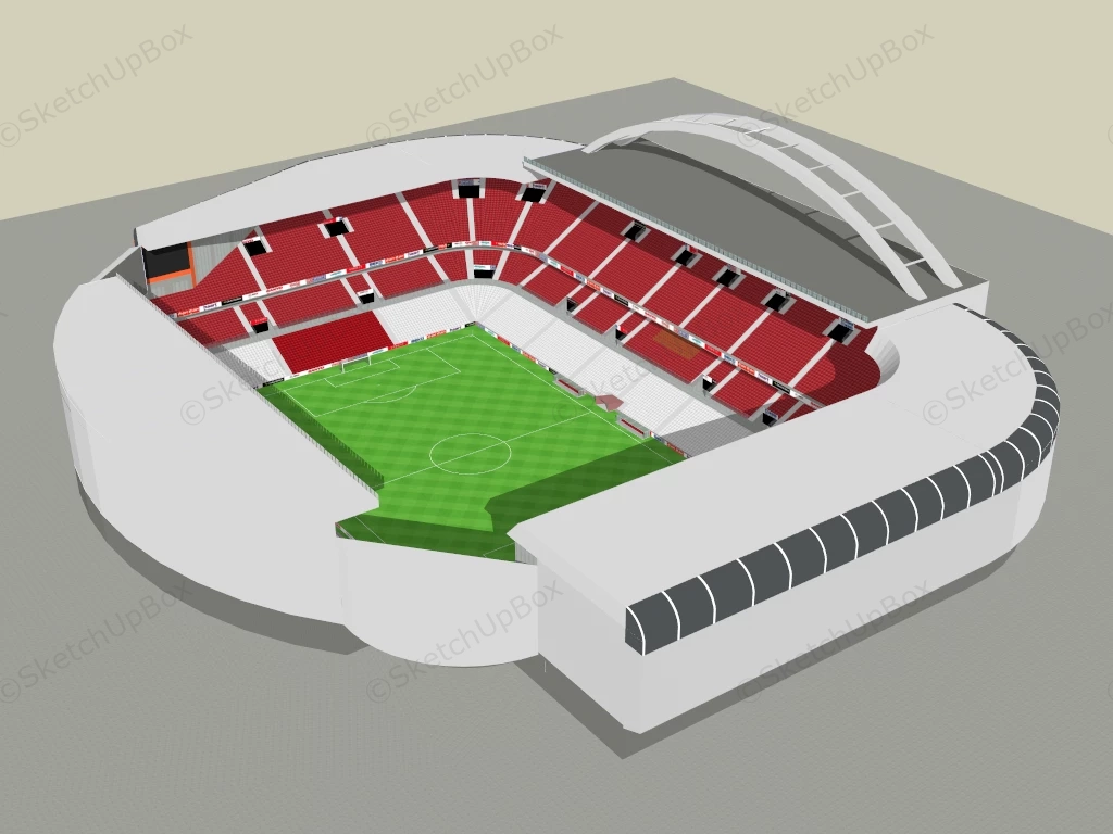 Soccer Stadium sketchup model preview - SketchupBox