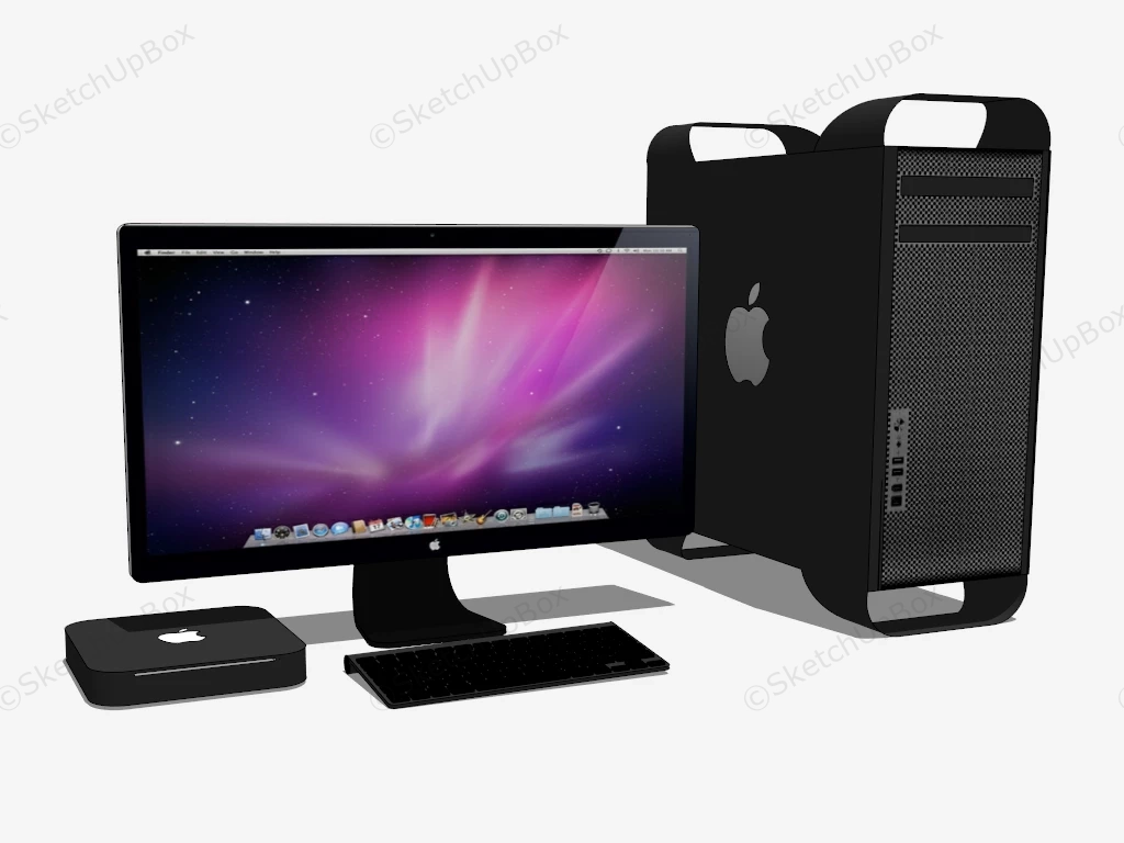 Apple Mac Pro Desktop Computer sketchup model preview - SketchupBox