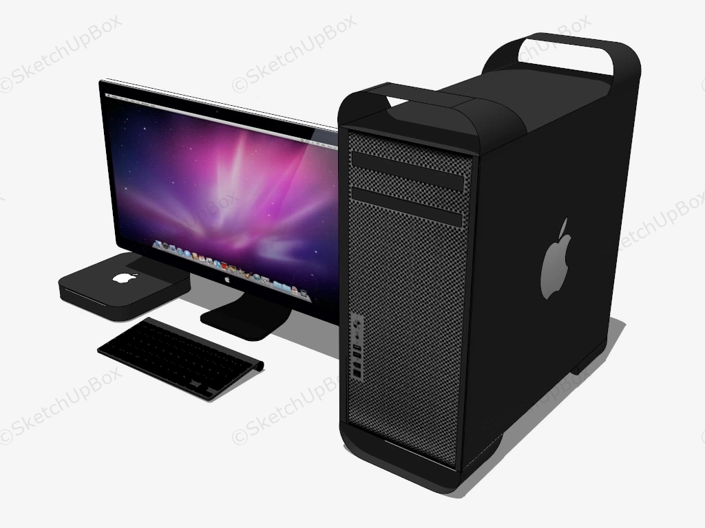 Apple Mac Pro Desktop Computer sketchup model preview - SketchupBox