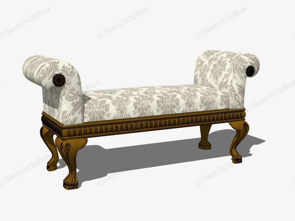 Classic Victorian Style Bench sketchup model preview - SketchupBox