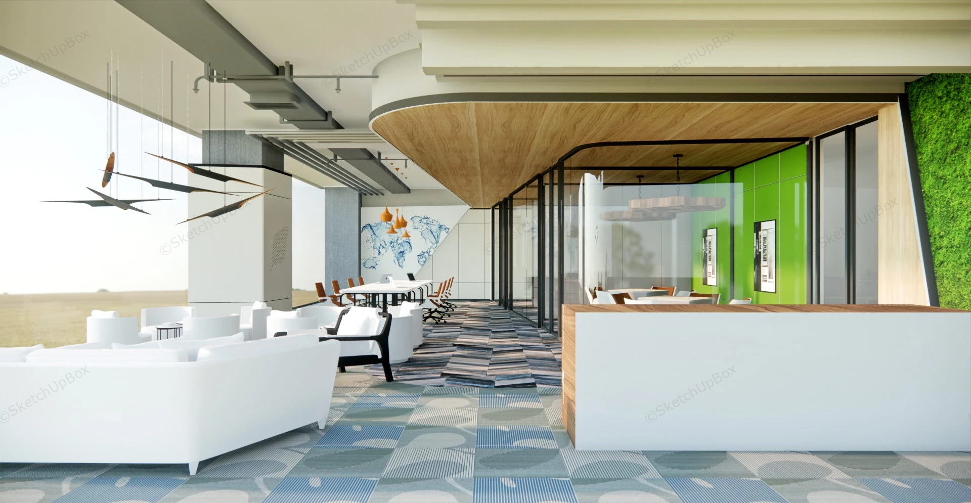 Commercial Office Break Area Design sketchup model preview - SketchupBox