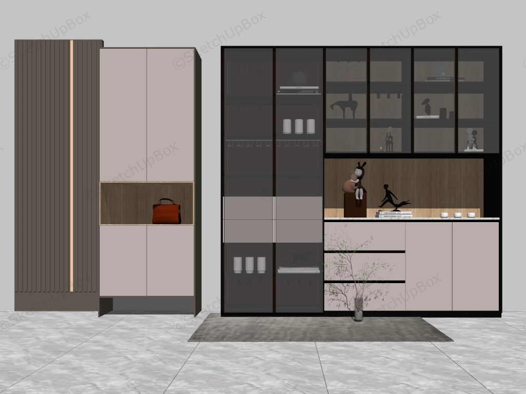 Modern Display Cupboard sketchup model preview - SketchupBox