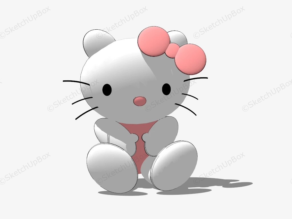 Hello Kitty Plush Toy sketchup model preview - SketchupBox