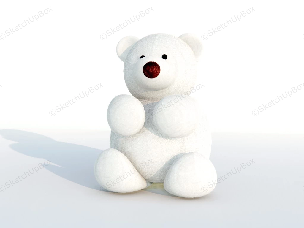 Stuffed Polar Bear Toy sketchup model preview - SketchupBox