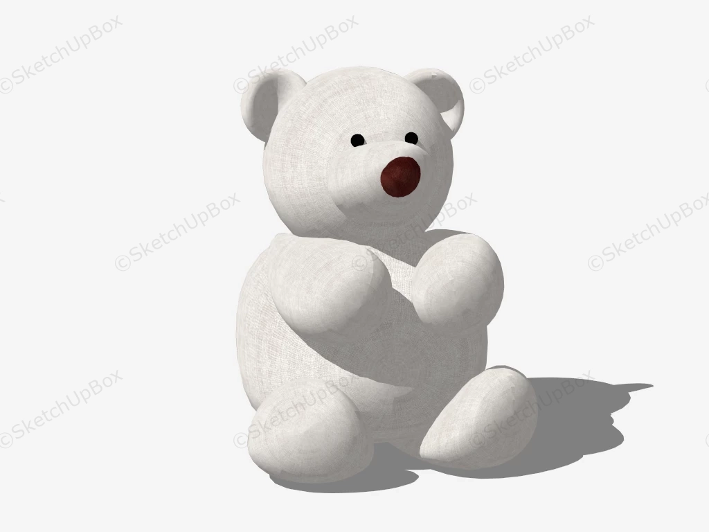 Stuffed Polar Bear Toy sketchup model preview - SketchupBox