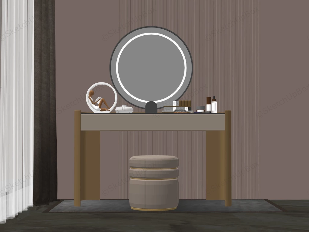 Small Vanity Set With Mirror sketchup model preview - SketchupBox