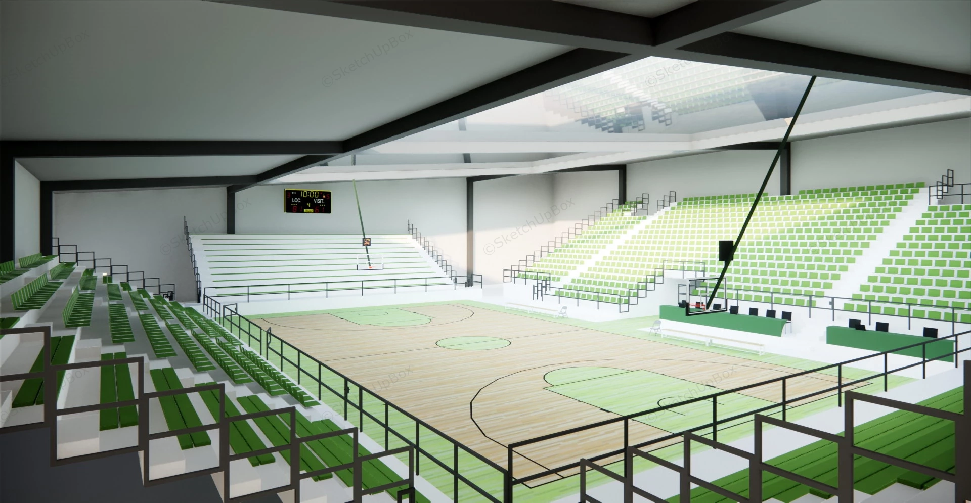 Basketball Court Arena sketchup model preview - SketchupBox