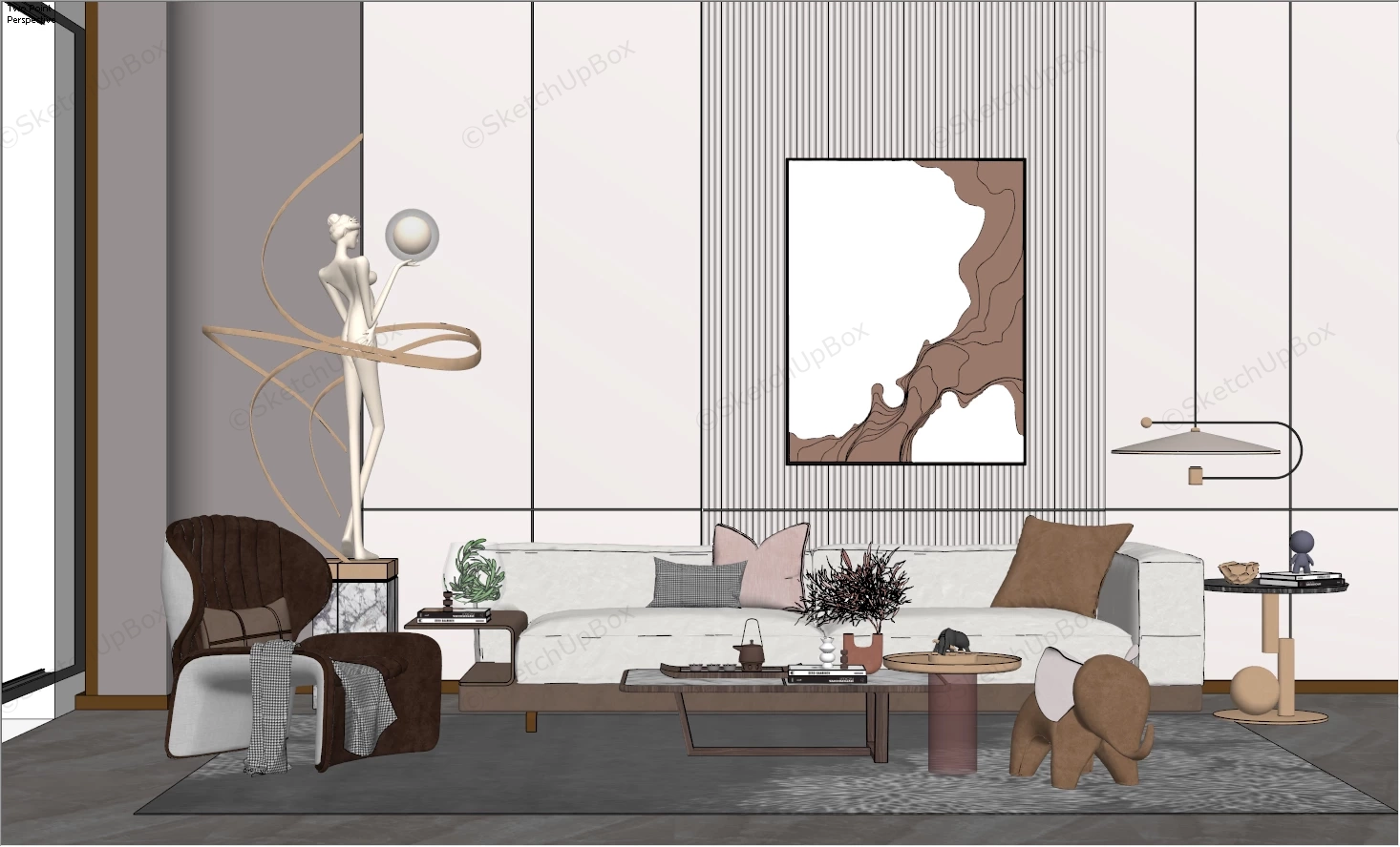 Living Room Decor Design Idea sketchup model preview - SketchupBox