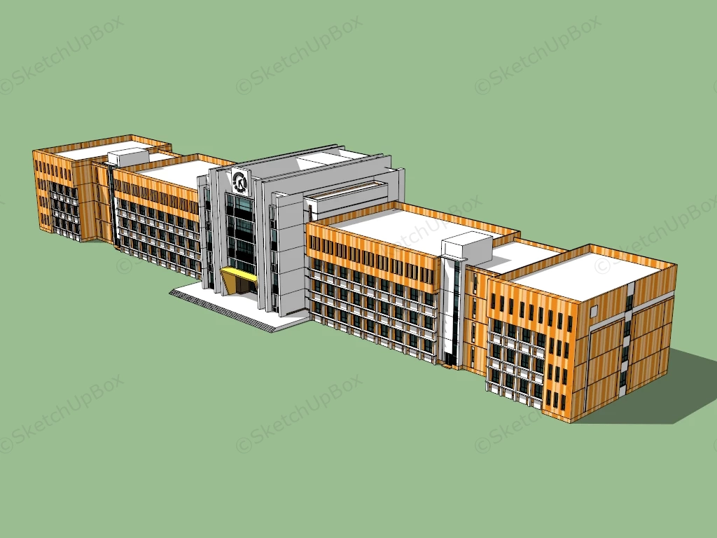 Contemporary Classroom Building sketchup model preview - SketchupBox