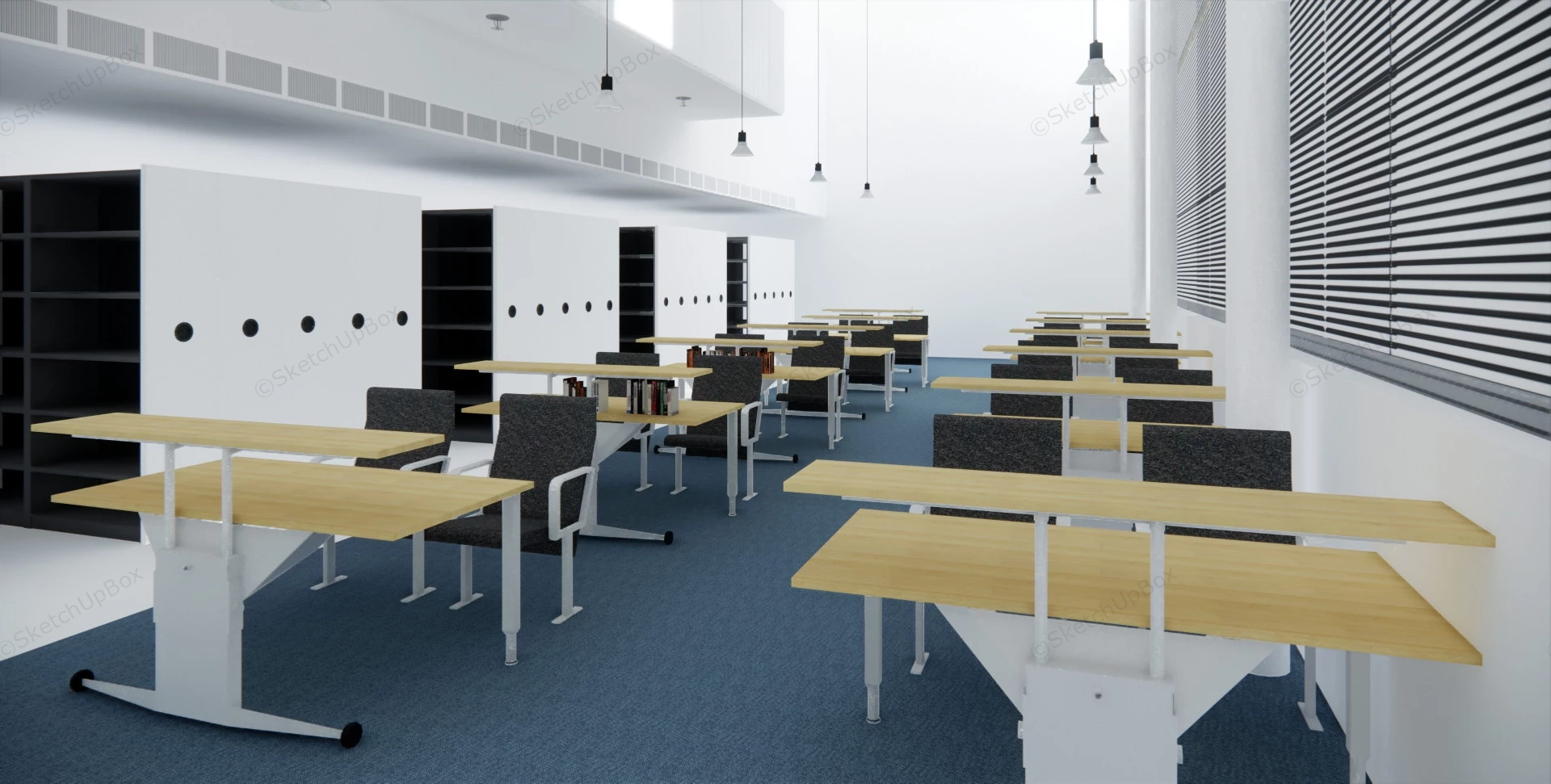 School Library Interior Design sketchup model preview - SketchupBox