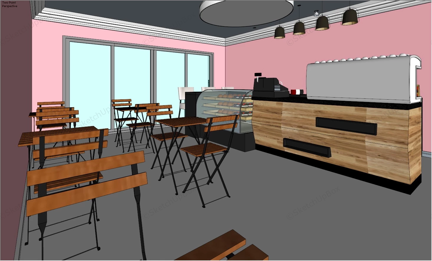 Small Cake Shop Design sketchup model preview - SketchupBox