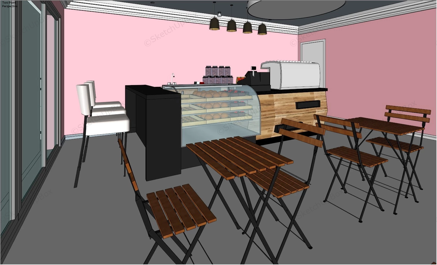 Small Cake Shop Design sketchup model preview - SketchupBox