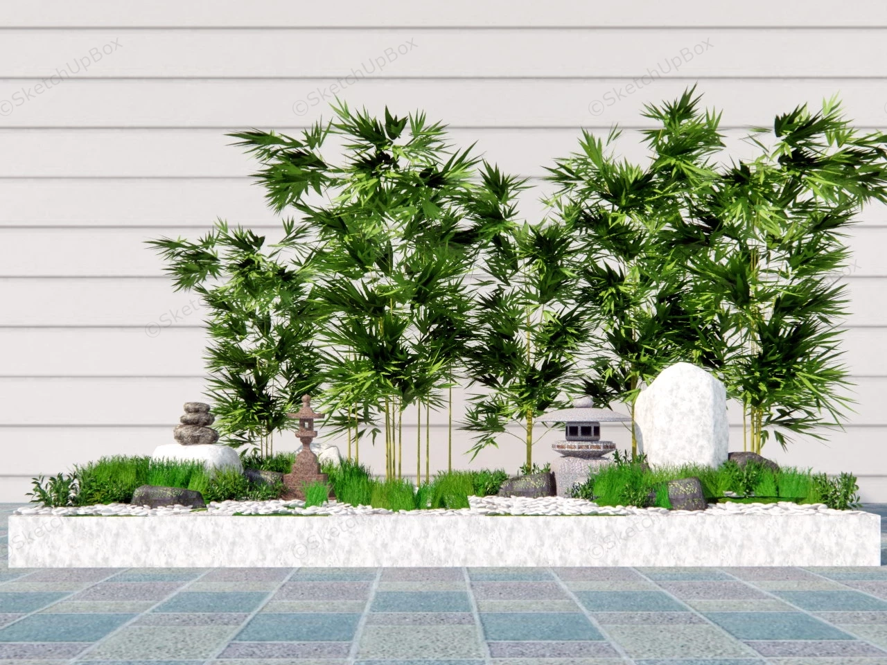 Small Zen Garden Ideas sketchup model preview - SketchupBox