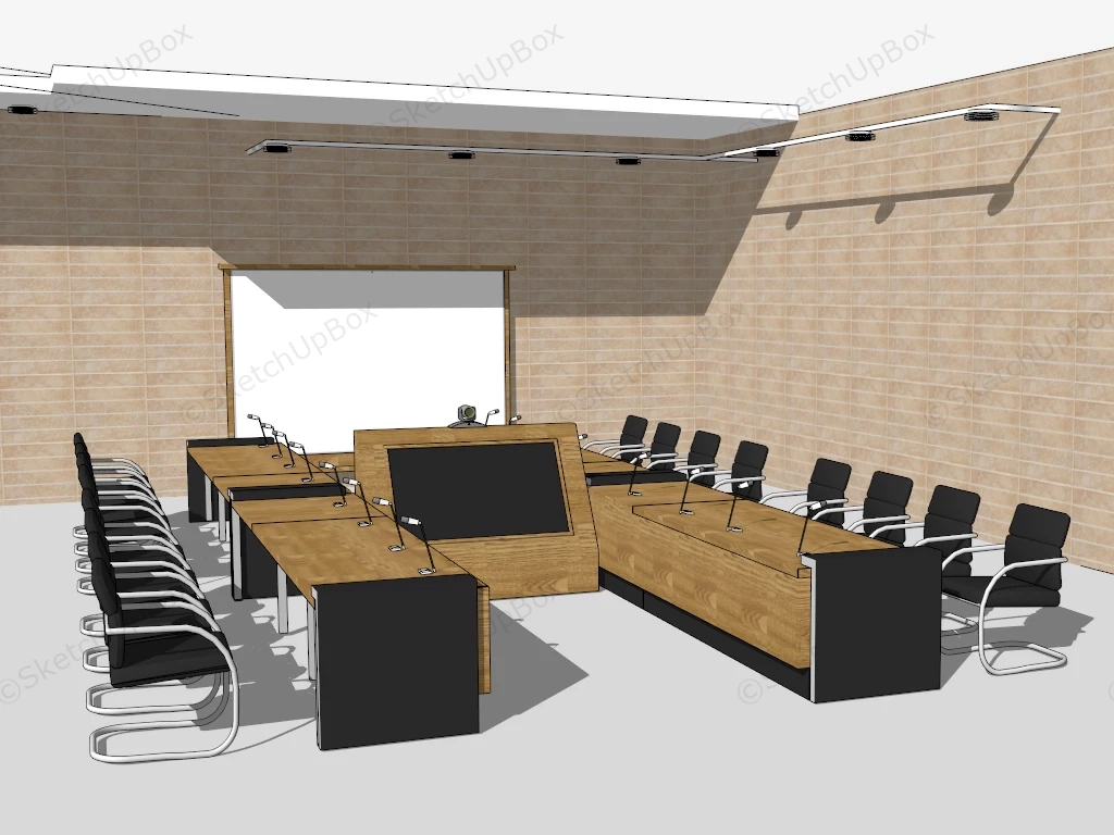 Conference Room With Projector sketchup model preview - SketchupBox