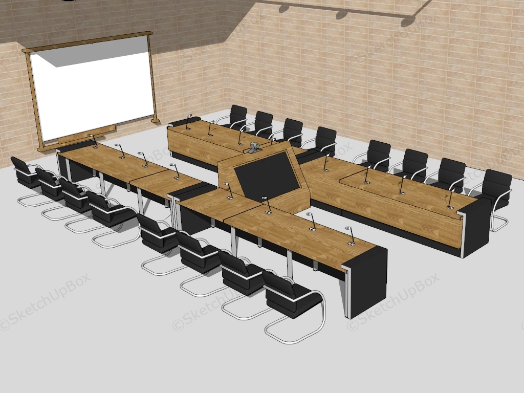 Conference Room With Projector sketchup model preview - SketchupBox