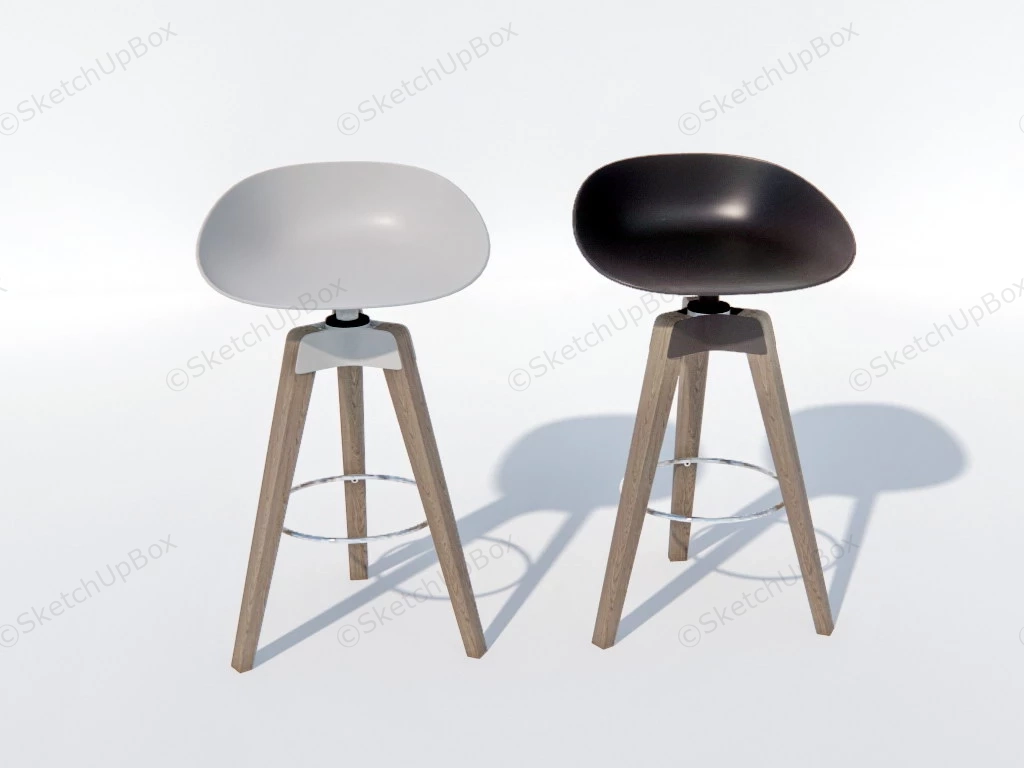 Vintage Swivel Bar Stools sketchup model preview - SketchupBox