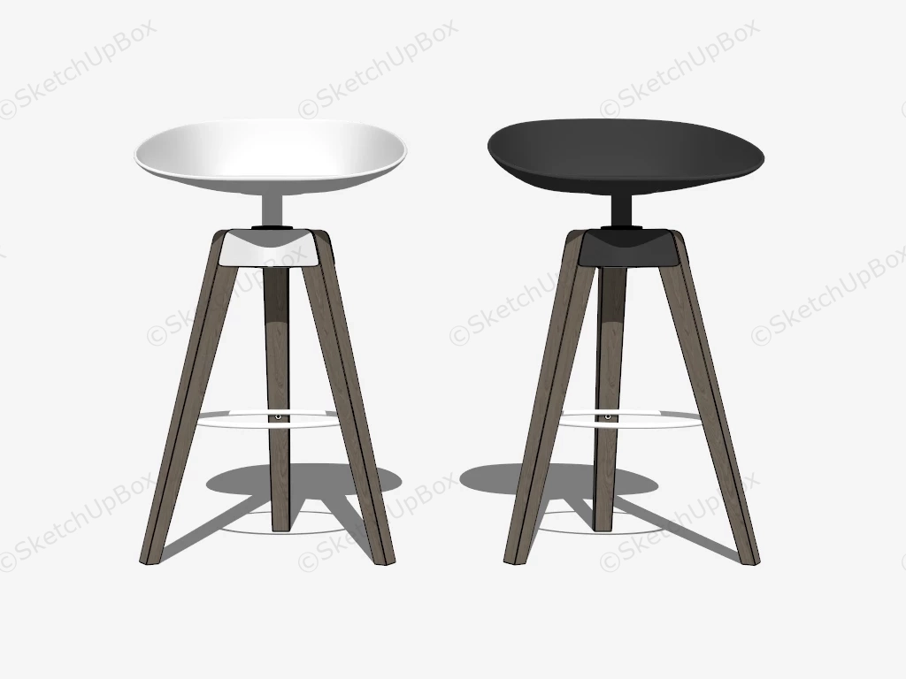 Vintage Swivel Bar Stools sketchup model preview - SketchupBox