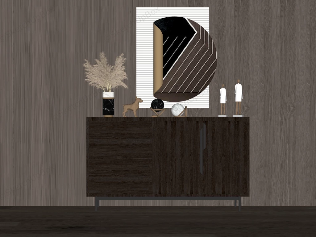 Modern Sideboard Decor sketchup model preview - SketchupBox